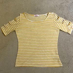 Vivace Yellow and White striped shirt